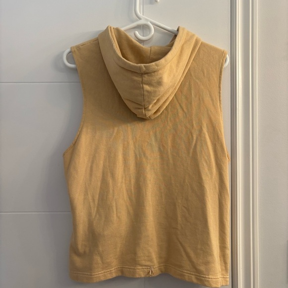 Harley-Davidson Sleeveless Zip Hoodie Vest Yellow Mustard Size Large Y2K Biker - Picture 5 of 7